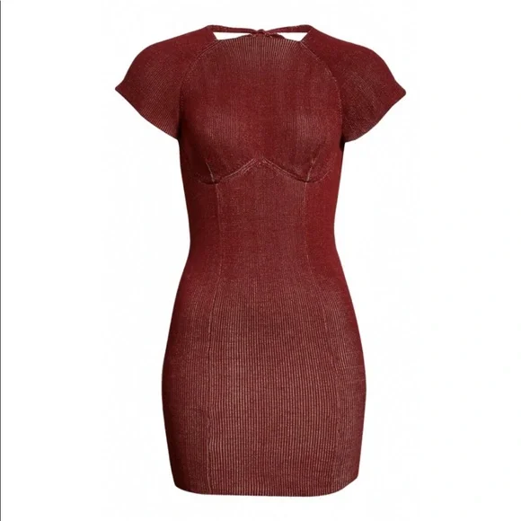 knee length dresses for ladies ISA Off The Shoulder Ruched Mini Dress  Shop American Threads Dresses Brown / L